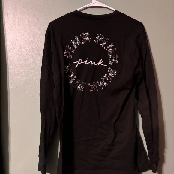 🖤 NWOT PINK Victoria's Secret Long Sleeve Bling Tee 🩶 - Picture 3 of 3